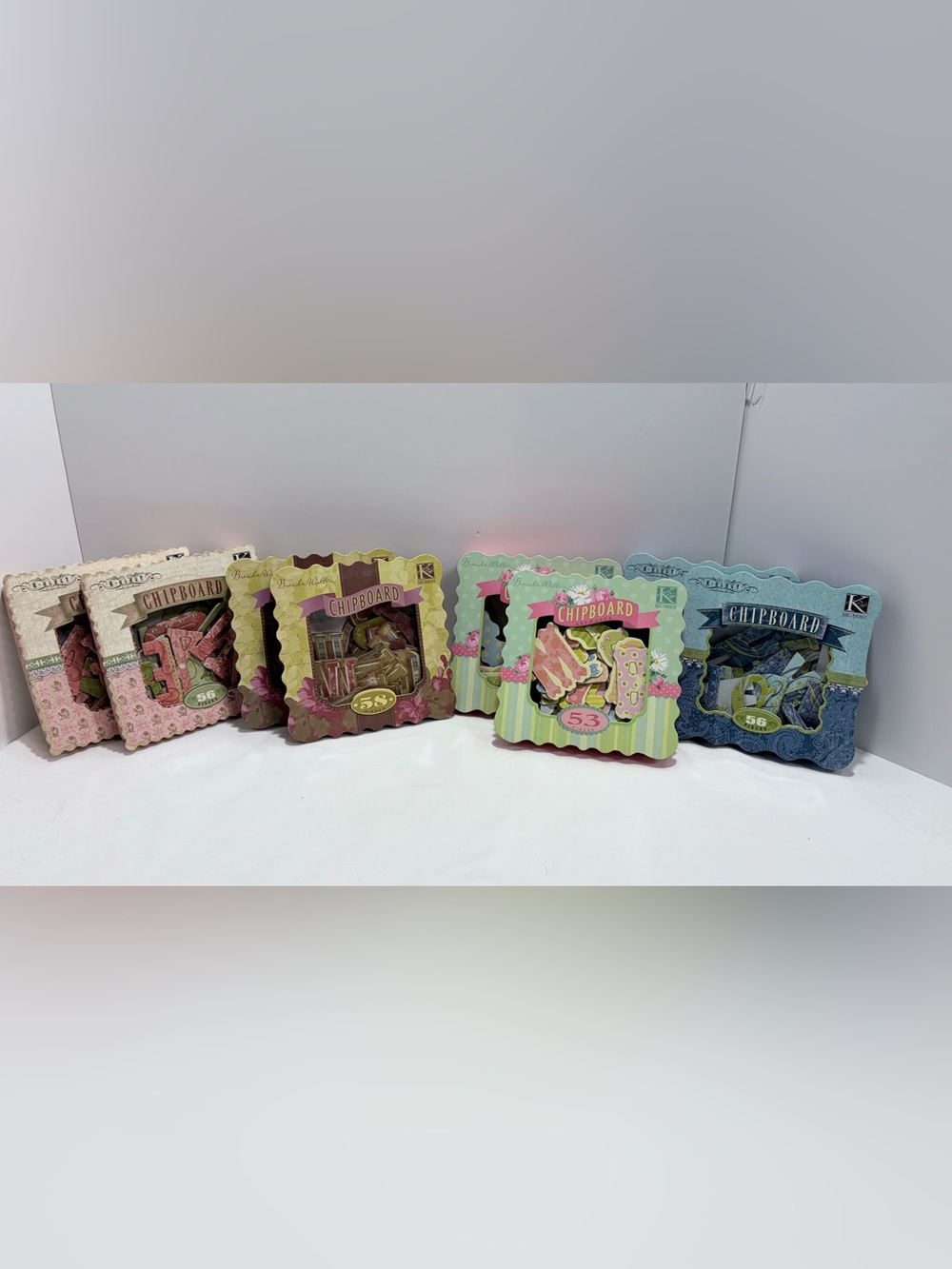 K & Company Scrapbooking Chipboard Embellishment 8 Packs